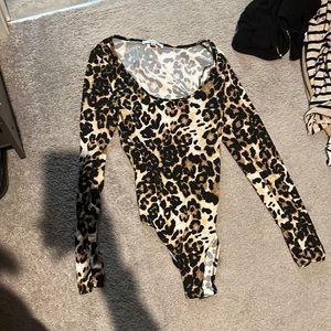 Size small worn once Gaze brand bodysuit, leopard print